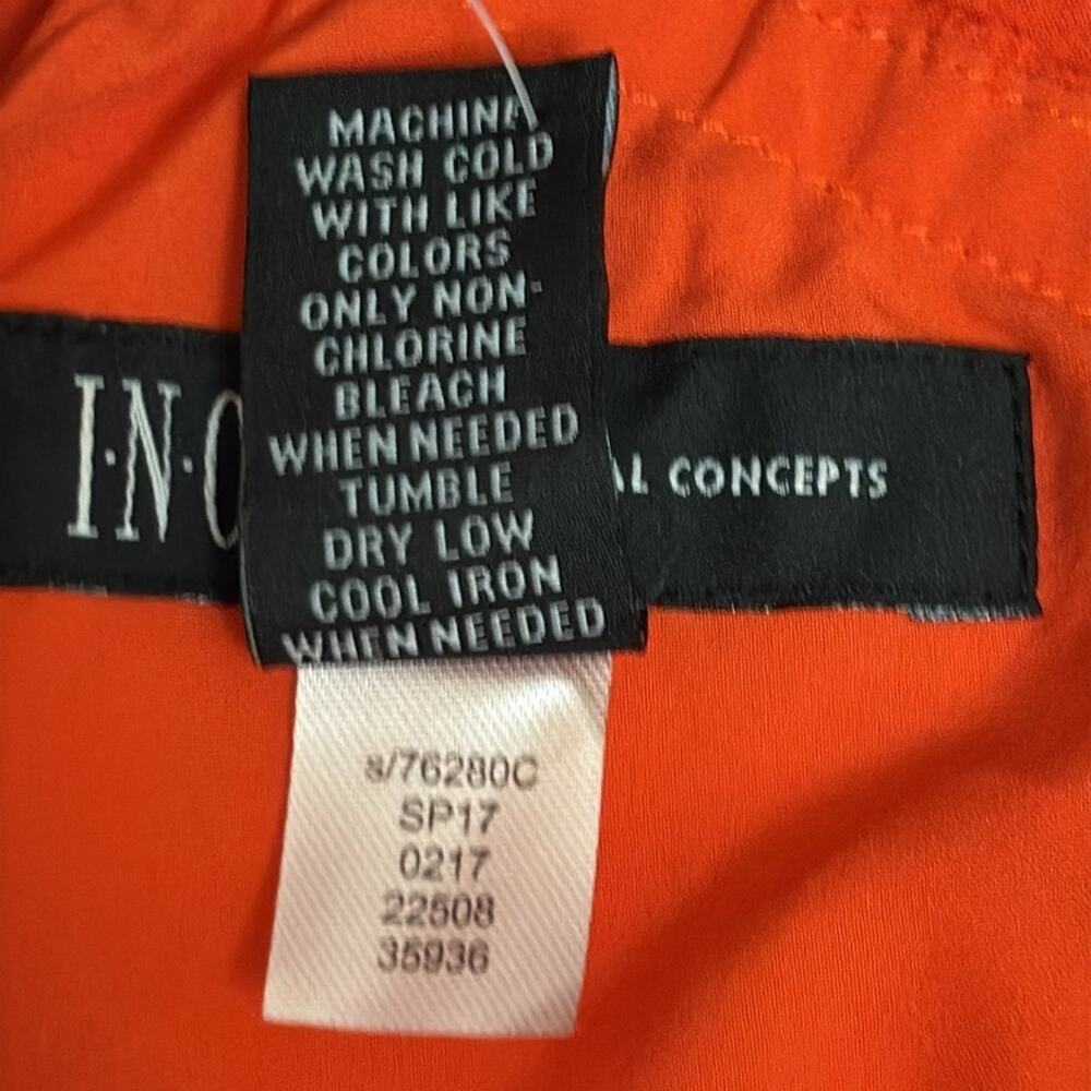 INC maxi ruffle dress fun one shoulder color bright cosmic orange size M party - Picture 14 of 14